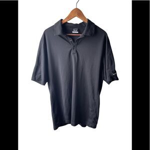 NIKE Dri-fit Black Short Sleeve Golf Shirt Size XL